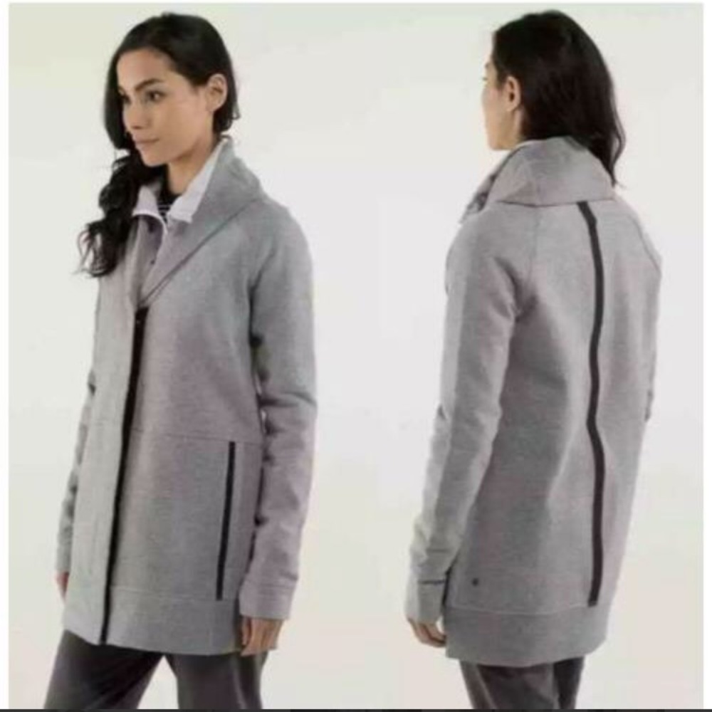 Lululemon Athletica yin to my yang cardi sweatshirt jacket gray and black small‍